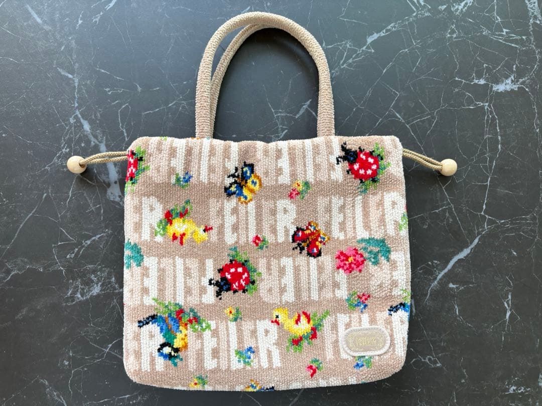 美品✨フェイラー FEILER ハイジ トートバッグ 巾着型 ベージュ