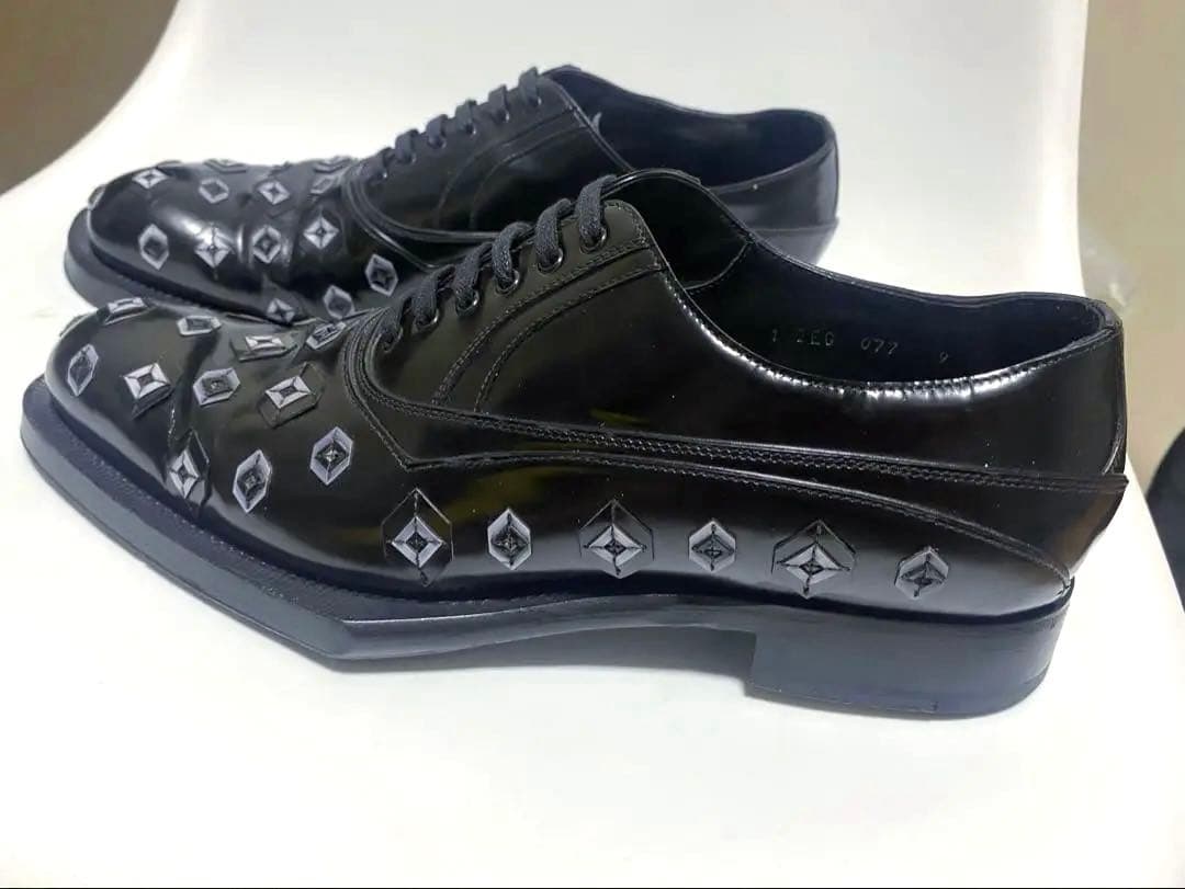 最終価額PRADA プラダ12aw 幾何学ドレスシューズ　サイズ9美品
