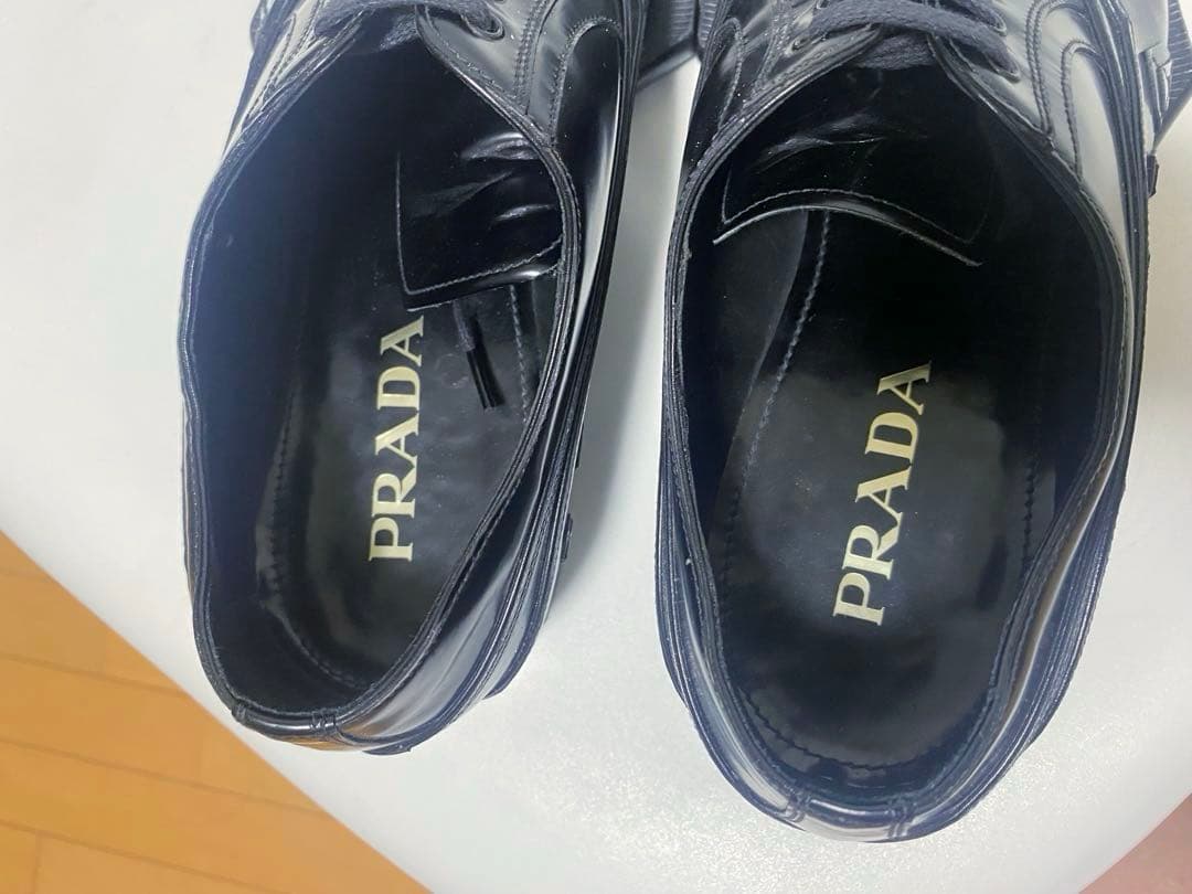 最終価額PRADA プラダ12aw 幾何学ドレスシューズ　サイズ9美品