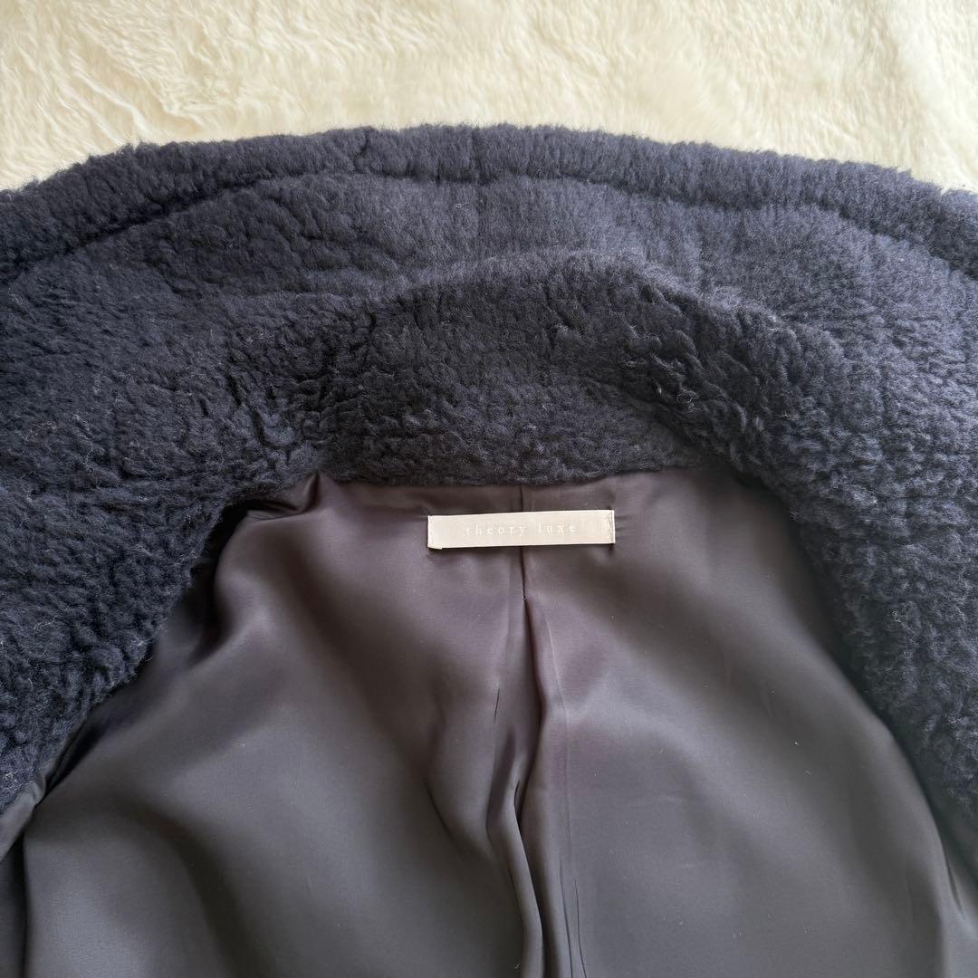 セオリーリュクス テディベア コート ボアコート ネイビー