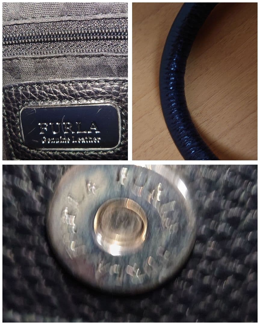 新品未使用　FURLA　フルラ　ハラコ　2way ハンド　ブラック☓レオパード