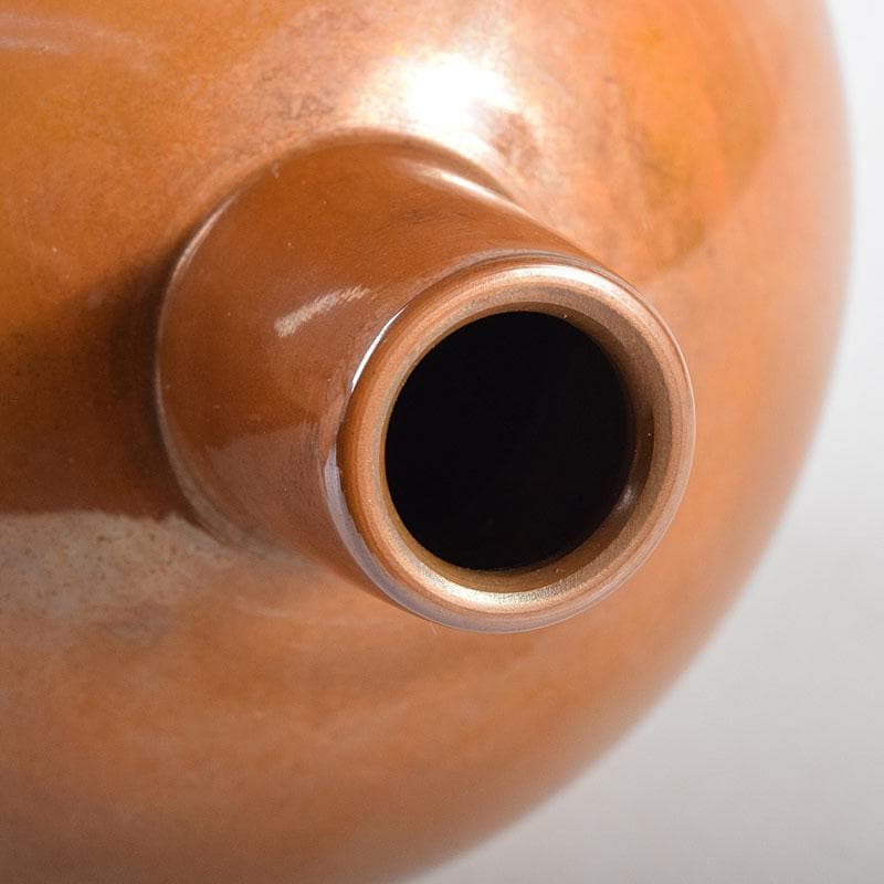 田畑一作造　朱銅　一輪挿し　樫の実　共箱　V　8319