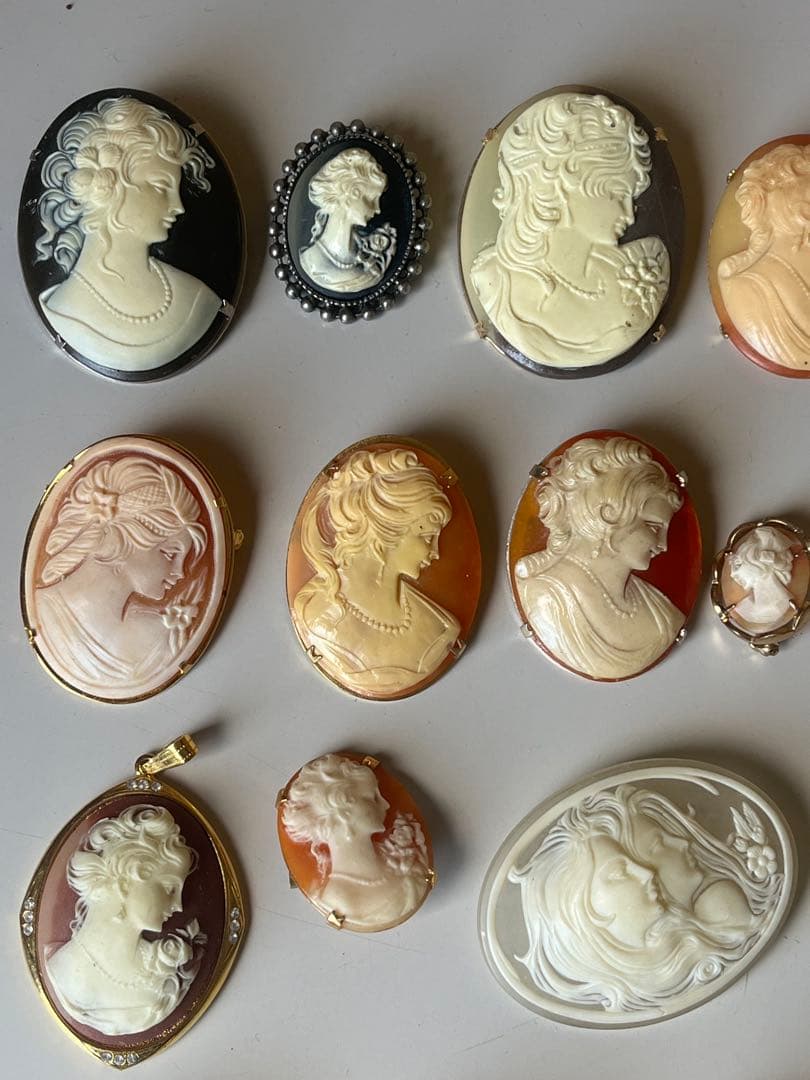 高琦カメオ　ペンダント　アクセサリー　ブローチ　27個セット