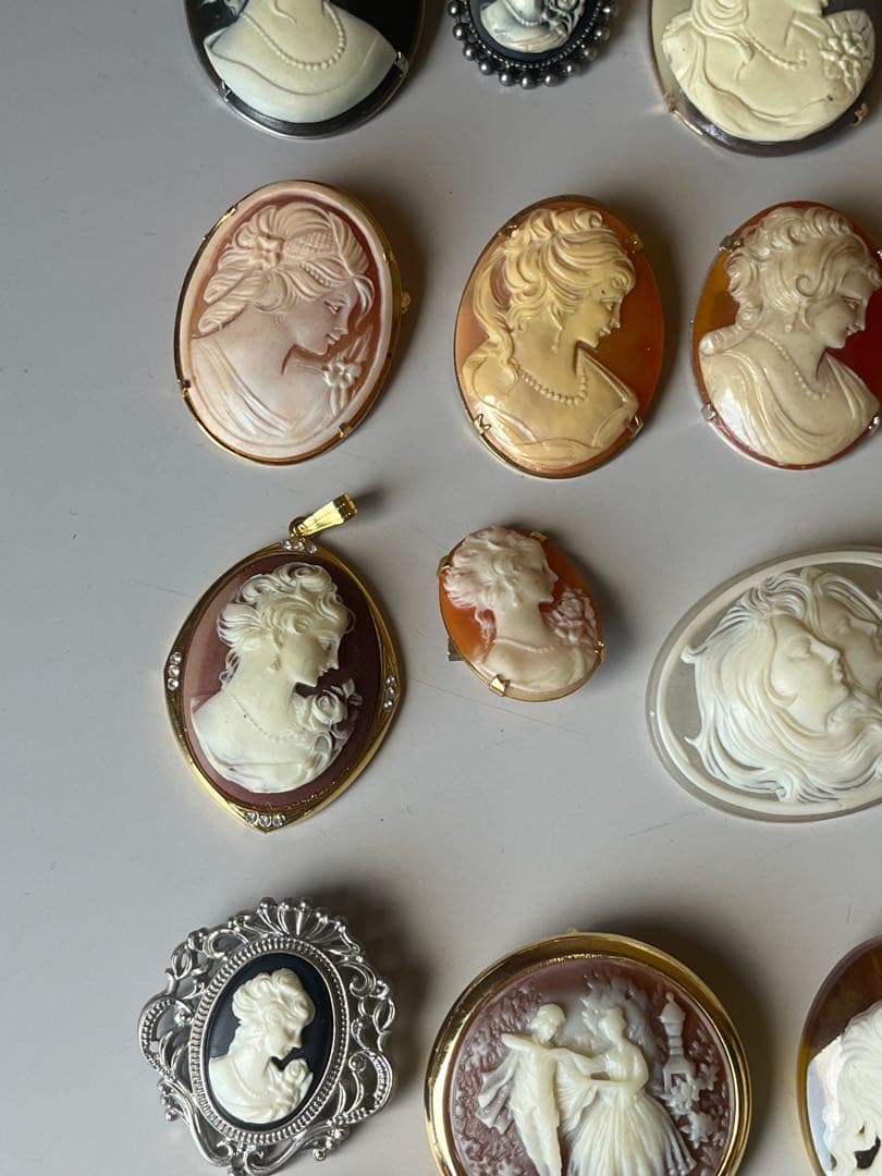 高琦カメオ　ペンダント　アクセサリー　ブローチ　27個セット