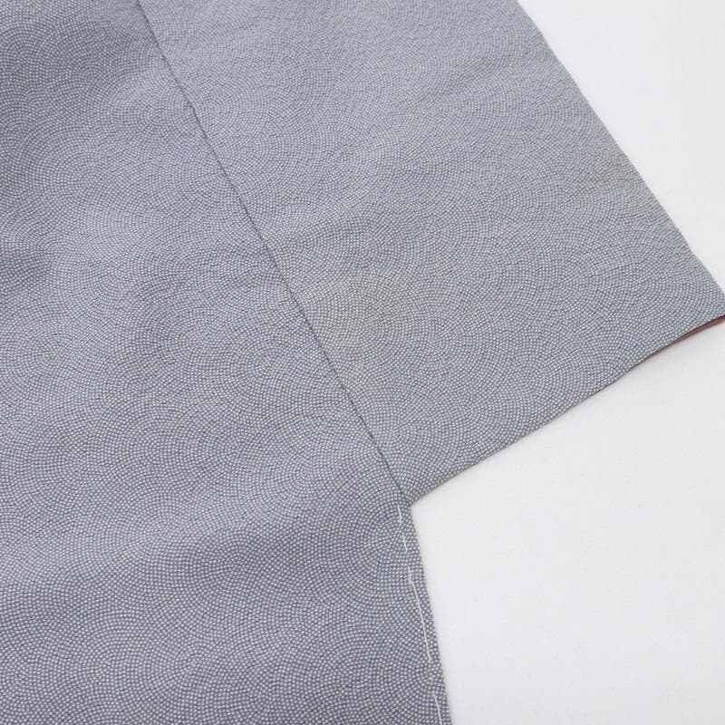 マジコ　江戸小紋＊袷着物 鮫 無紋 灰青 普段着物 正絹 ＊10KH5