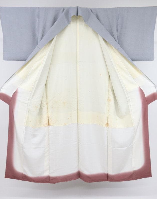 マジコ　江戸小紋＊袷着物 鮫 無紋 灰青 普段着物 正絹 ＊10KH5