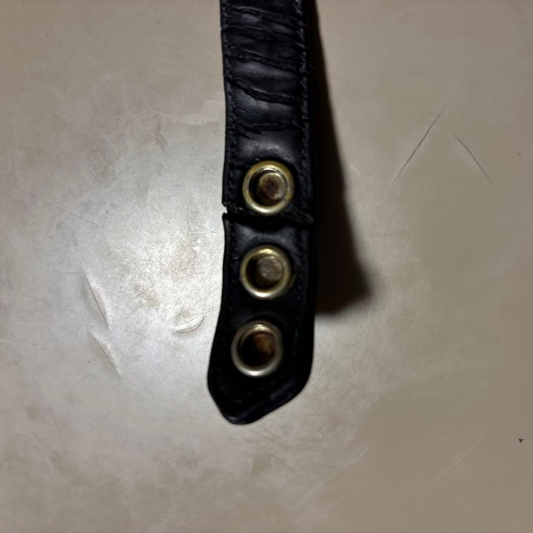 クロムハーツ　レザーブレスレット　正規品　スターボタン