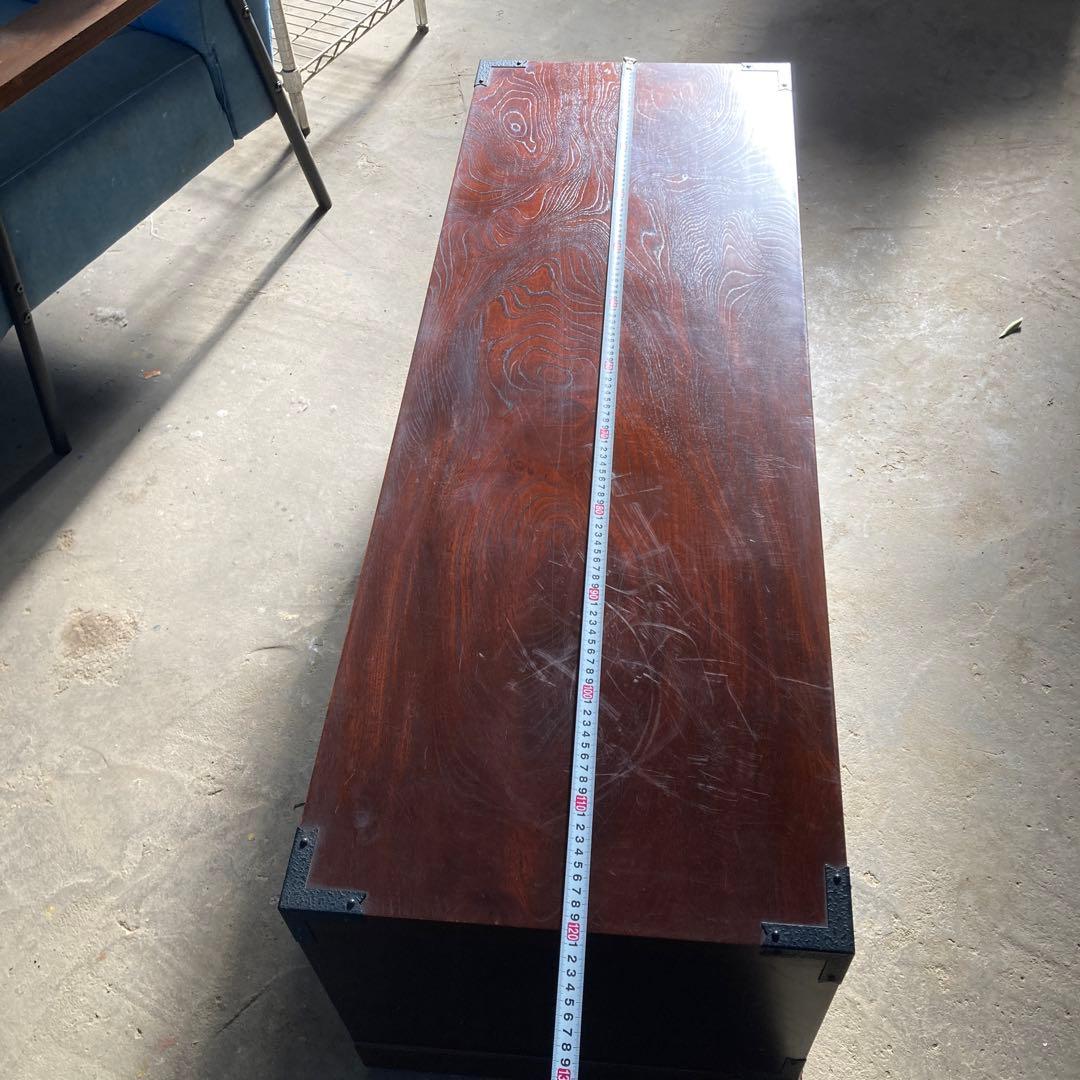 む*ま様 民芸箪笥 内桐 欅 牡丹の装飾金具 ローボード チェスト TVボード