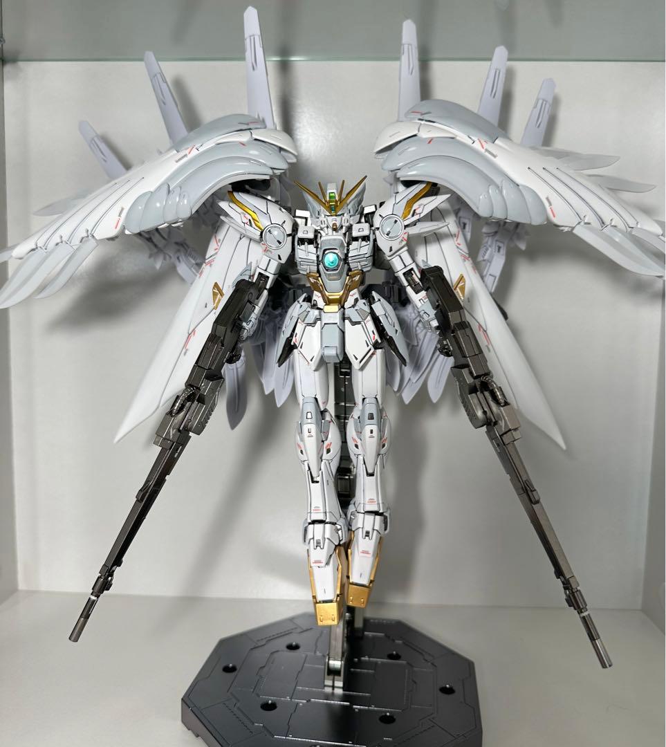 全塗装完成品+金属フレーム　MGウイングガンダムゼロEW セラフィムユニット