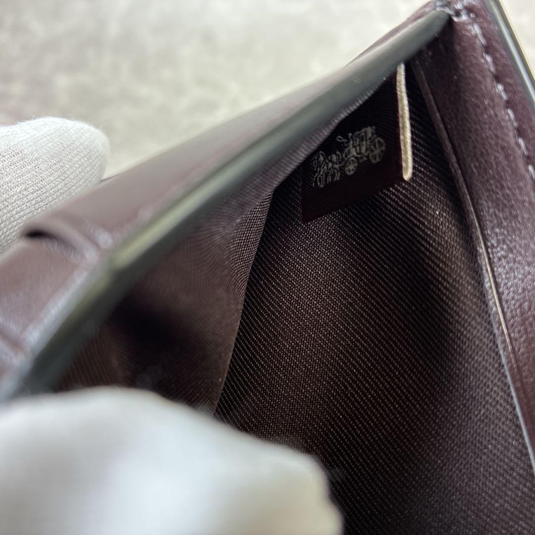 COACH タビースモールウォレット ブラック レザー コンパクト 二つ折り財布