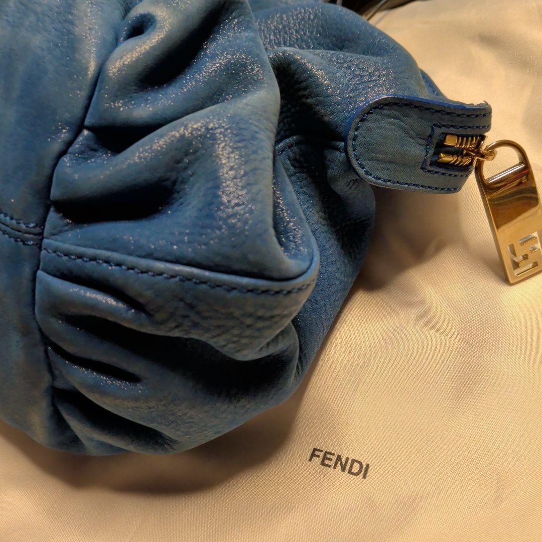 Fendi 青 レザー ハンドバッグ