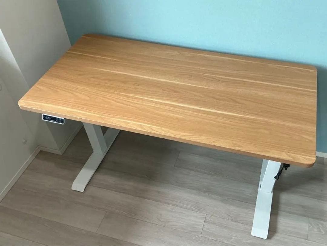 FLEXISPOT 電動昇降デスク E7 メープル天板×ホワイト脚 幅140cm