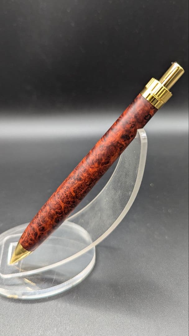 449ペン工房翌檜　極上　本花梨　瘤杢　木軸シャーペン　ボールペン