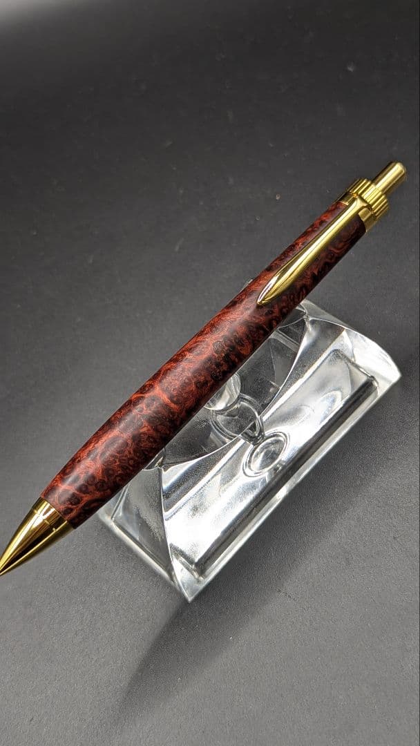 449ペン工房翌檜　極上　本花梨　瘤杢　木軸シャーペン　ボールペン