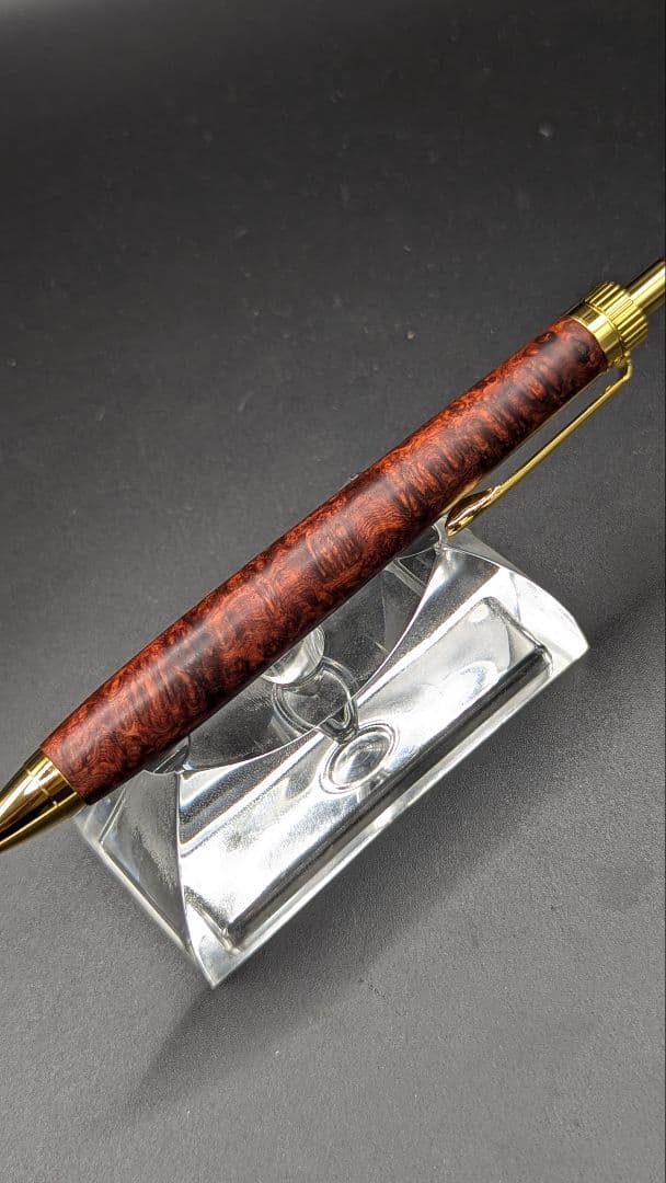 449ペン工房翌檜　極上　本花梨　瘤杢　木軸シャーペン　ボールペン