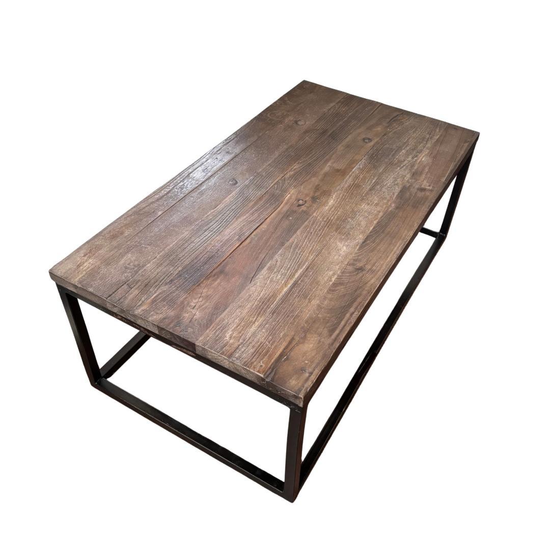 【関家具】LIZA3コーヒーテーブル｜古材×スチール×ビンテージ感