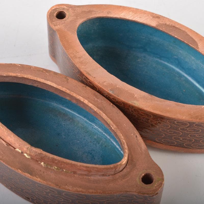 時代提げ物　古七宝　三つ葉葵文　印籠　V　6629