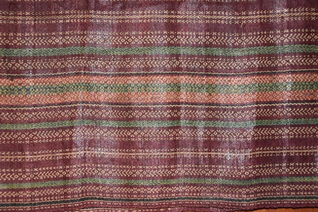 バゴボ族　アバカ（布芭蕉）製　模様綾織　筒状スカート　20世紀中頃