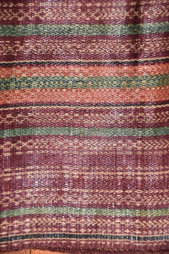 バゴボ族　アバカ（布芭蕉）製　模様綾織　筒状スカート　20世紀中頃