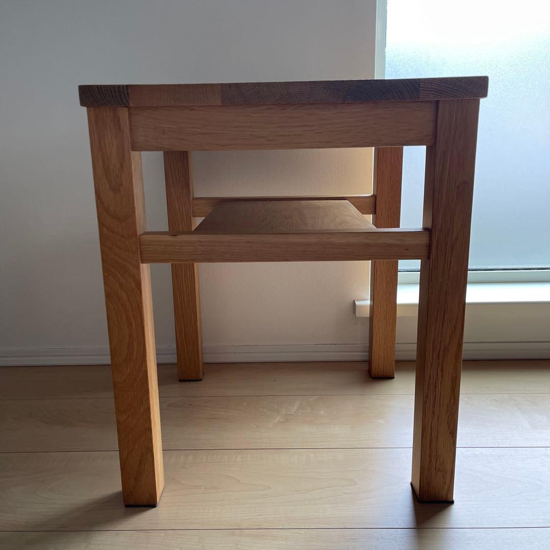 無印良品 オーク無垢材 サイドテーブル ベンチ スツール 椅子 チェア ③