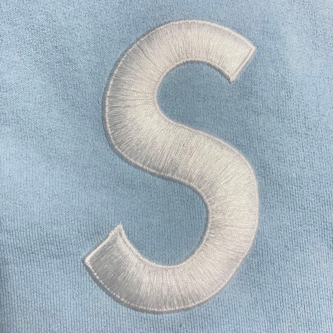 【美品】SUPREME フルジップパーカー Sロゴ 水色 L.