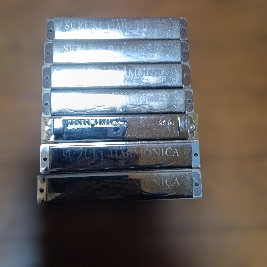 複音ハーモニカ　7個セット　ケース付き
