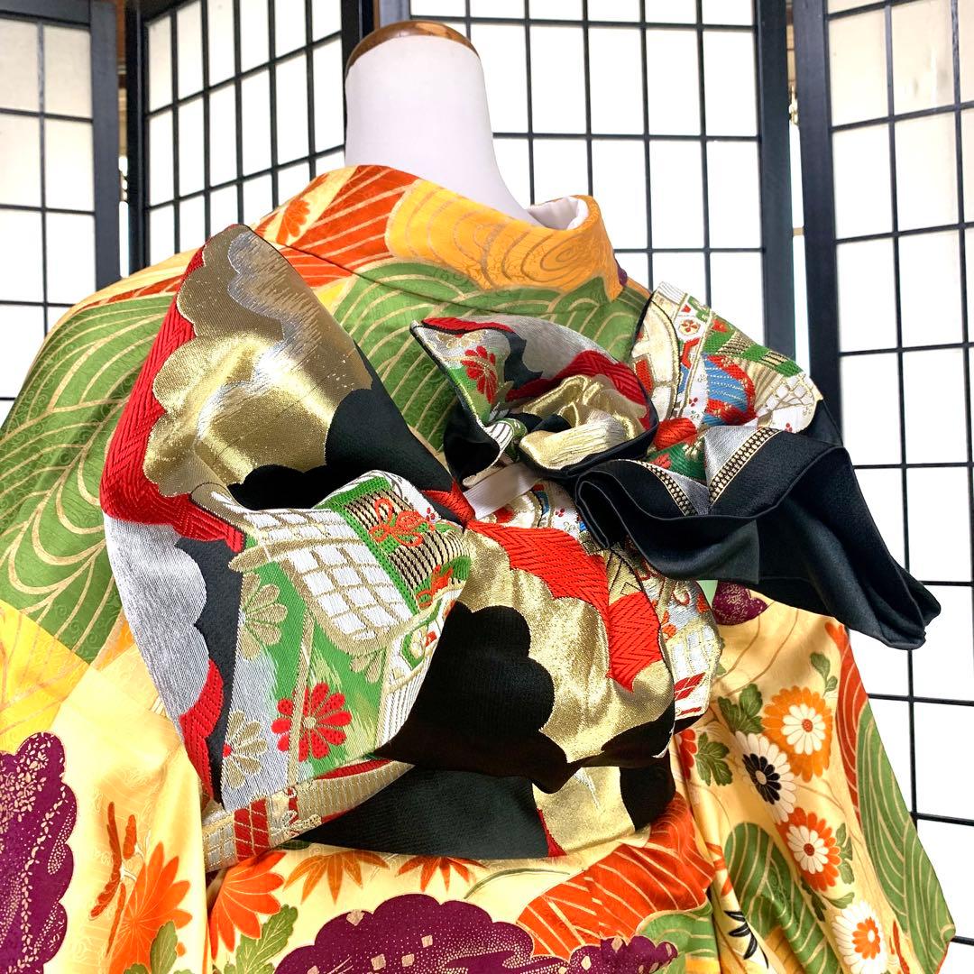 【りっこ　】【良好】振袖　正絹100% フルセット　155cmほどの方へ。