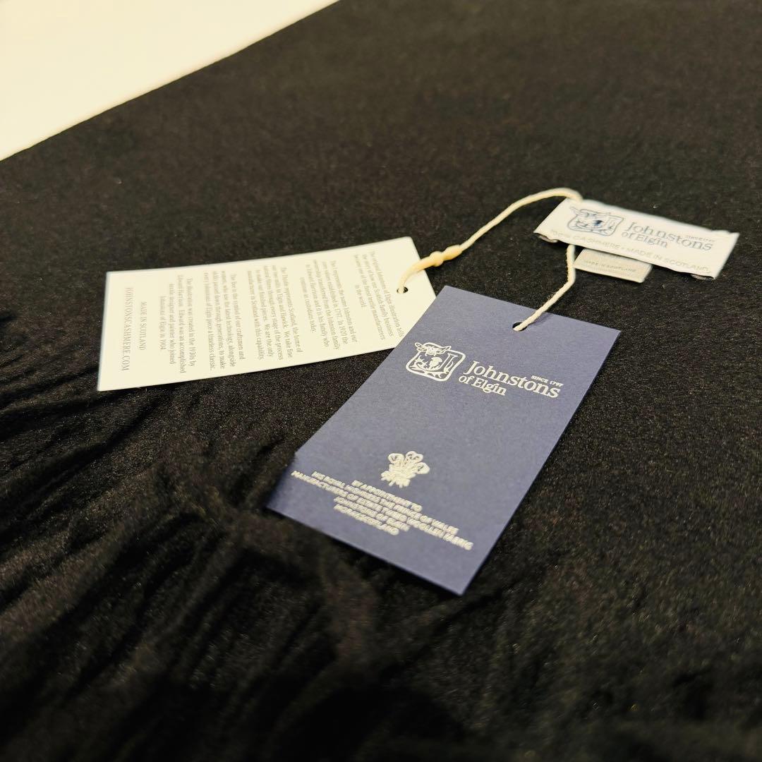 S*n様 ジョンストンズ カシミア 大判ストール マフラー ブラック