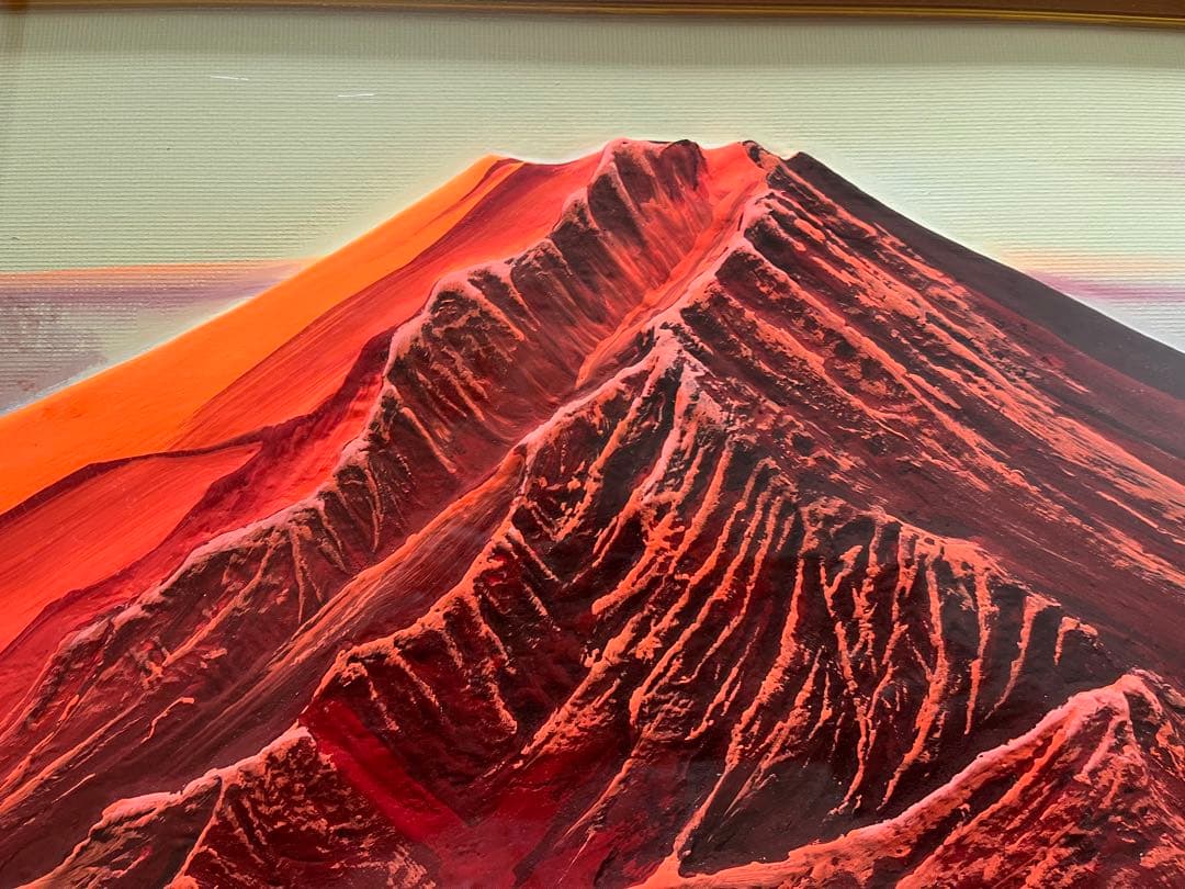 【赤富士絵画】百瀬善明作　厚盛赤富士