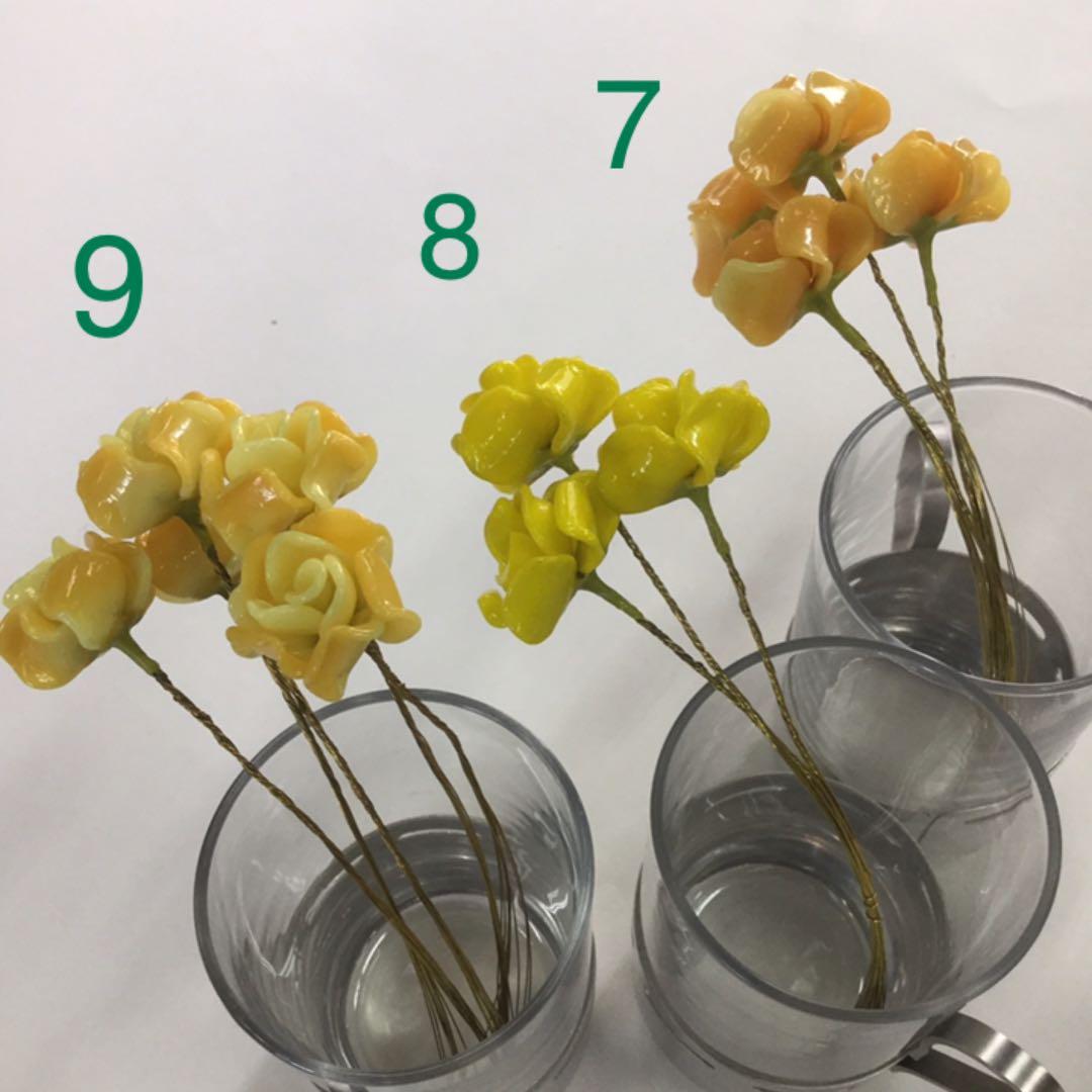 ※ガラス細工　薔薇　小　いろんな色　No. 1〜12 選んでね　バラ