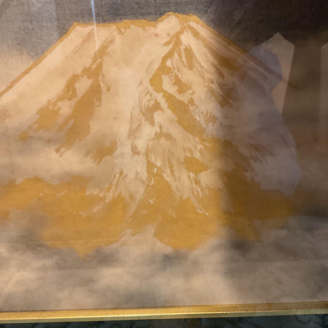 真作 青木大乗 作 木額装仕立 【 富嶽 】 共シール在 画8号