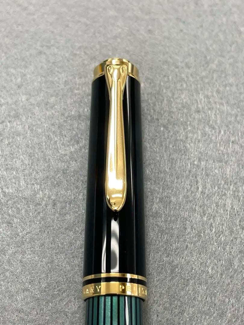 【未使用】ペリカンの万年筆M400グリーンストライプ、インクセット