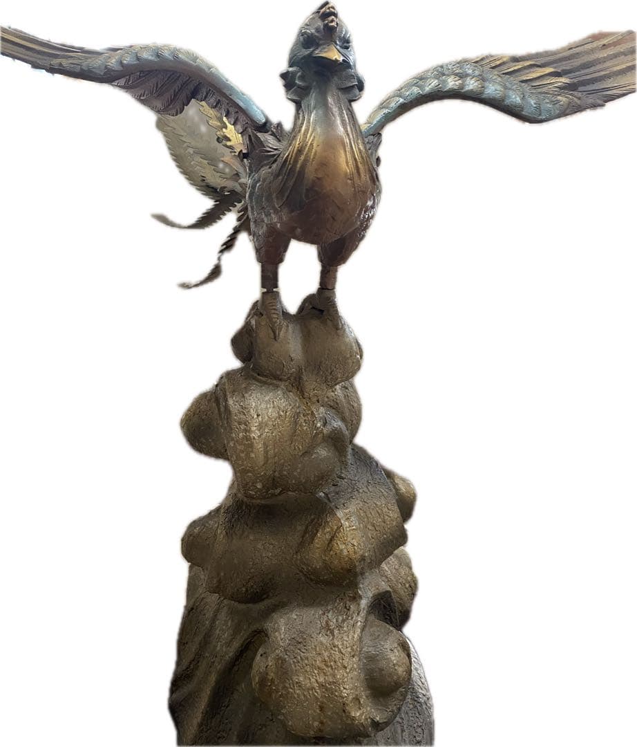 【幸運を招く鳳凰】希少　鳳凰　金属製 風水　縁起物　アンティーク　成長　幸福