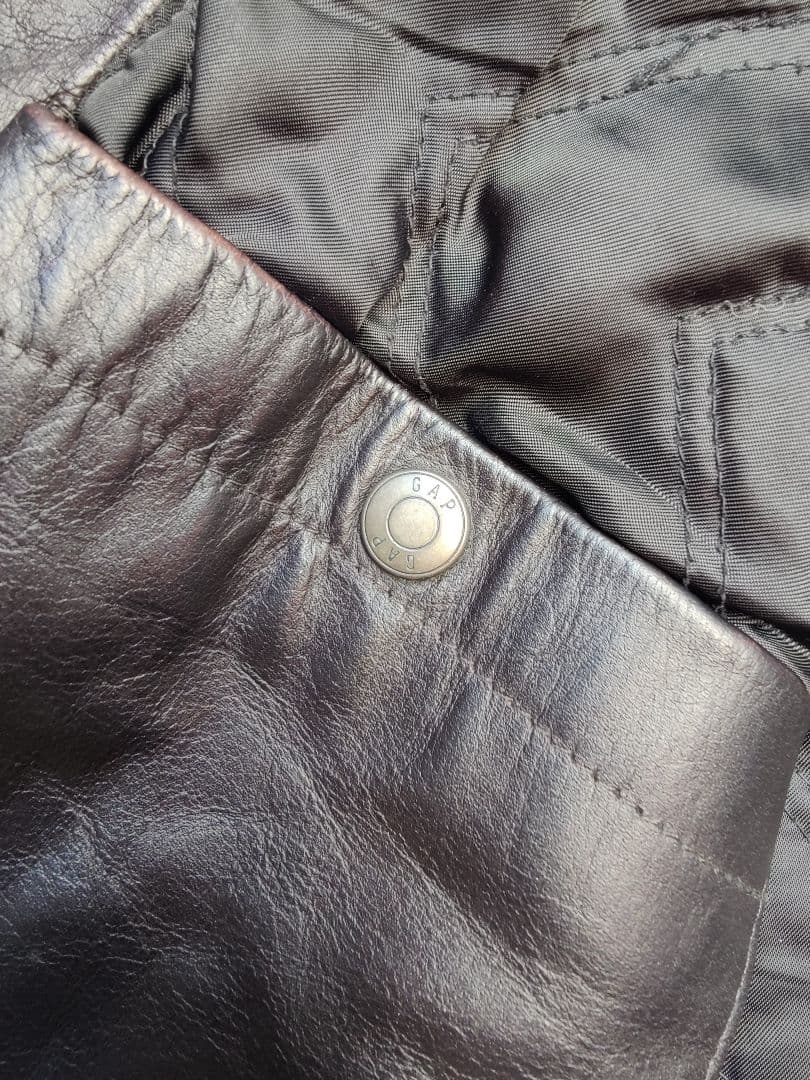 90s-00s old GAP レザー ジャケット ライダース　カーコート