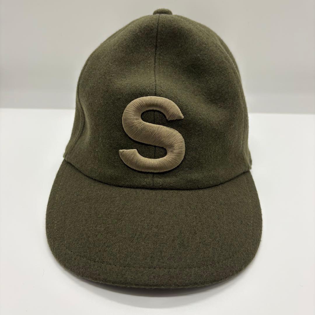 近年モデル サカイ ウール ベースボールキャップ カーキ 刺繍 Sロゴ サイズ1