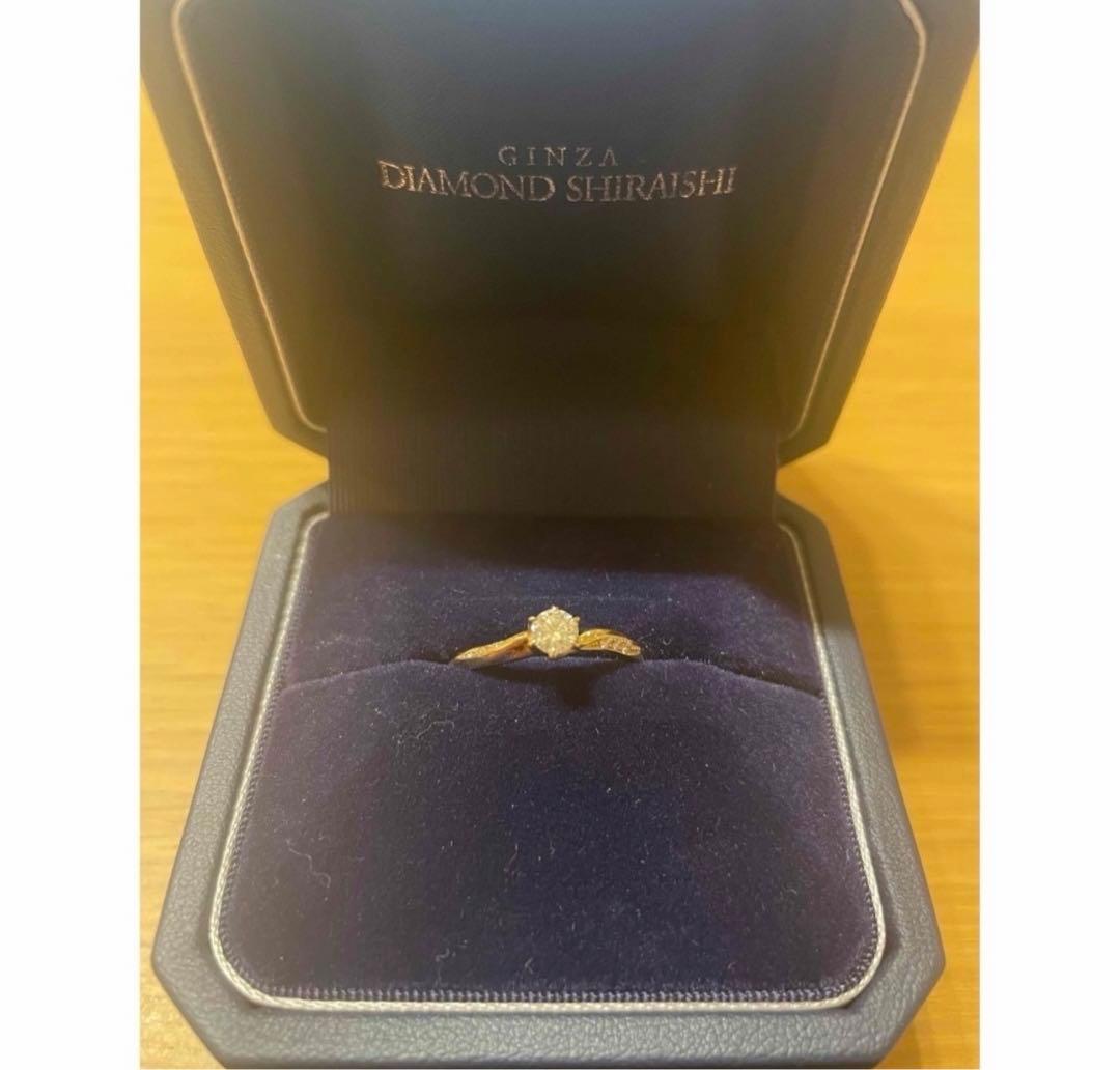 hana　　美品ダイヤリング　銀座ダイヤモンドシライシ　YG鑑定書有り