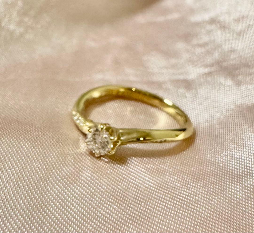 hana　　美品ダイヤリング　銀座ダイヤモンドシライシ　YG鑑定書有り