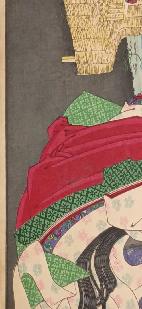 浮世絵版画、東繪畫夜競（小野小町)、橋本周延画明治19年出版