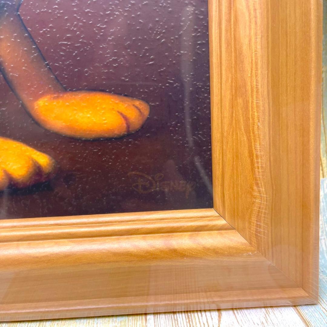 新品★プルート Pluto 愛犬 油絵風 額縁 絵画 木製 シック★ディズニー