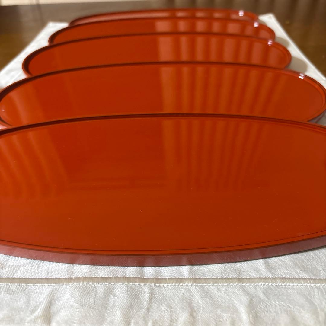 輪島塗　慶塚　お盆　 前菜盆　5客　楕円　オーバル