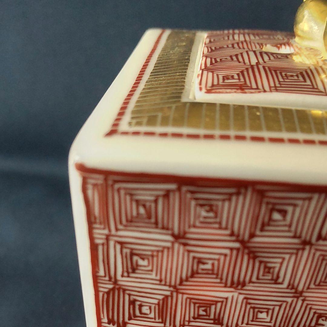 九谷焼　山岸大成作　赤絵香炉