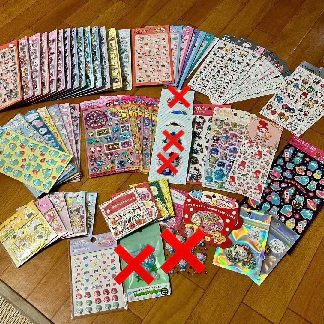 サンリオシールまとめ売り　74枚