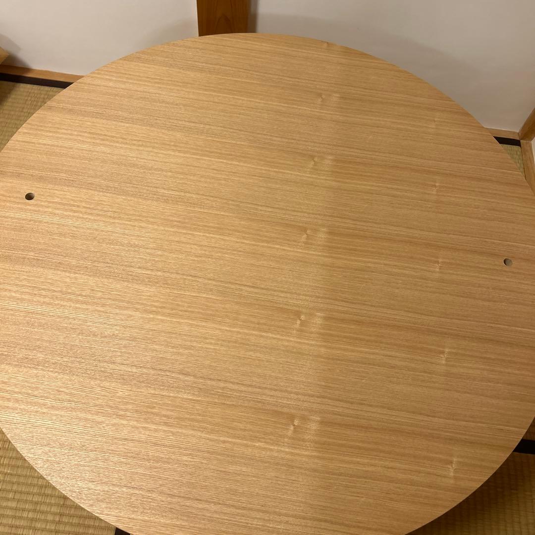 国産こたつ 円形 丸型100cmちゃぶ台タモ ※ハロゲンファンヒーター付