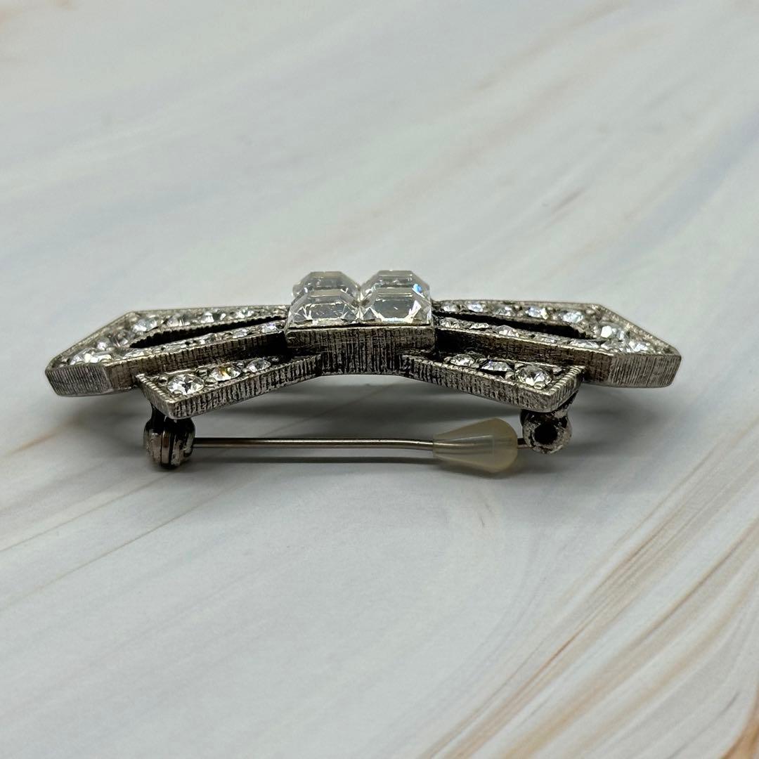 FOXEY ブローチ リボン ラインストーン クラッシック