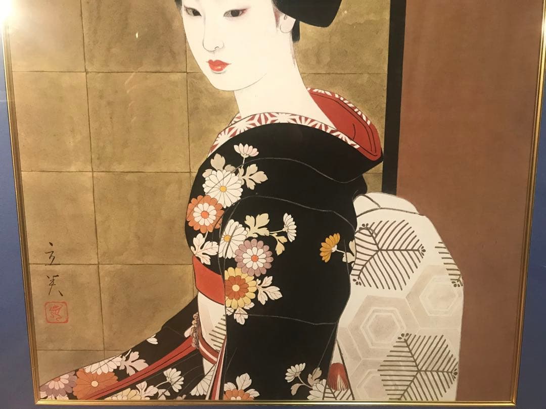 志村立美「舞妓(Ⅰ)」シルクスクリーン　刷り込みサイン・落款・作品証明シール有り