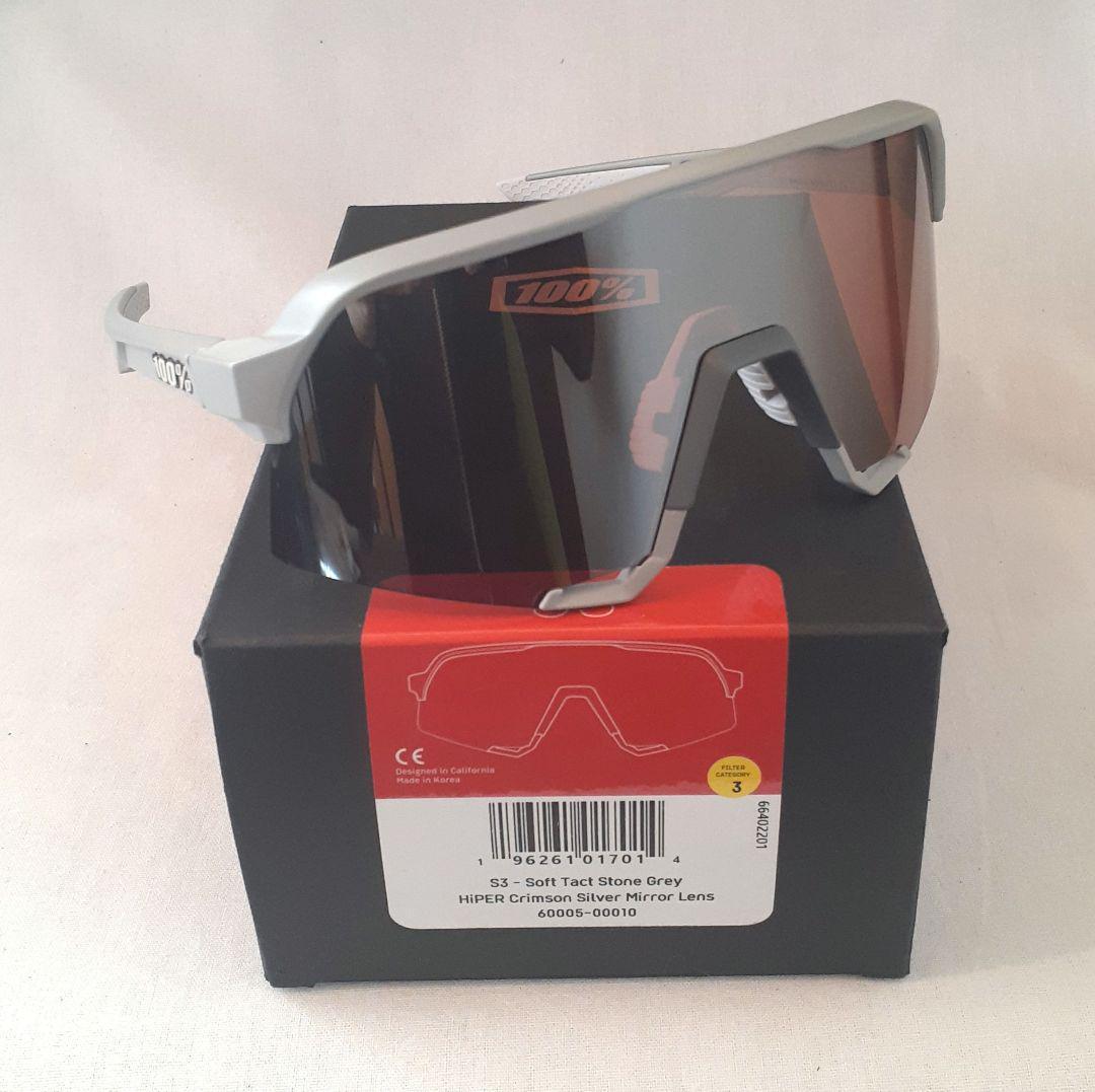 100% S3 Stone Grey クリムゾン ワンハンドレッド サングラス