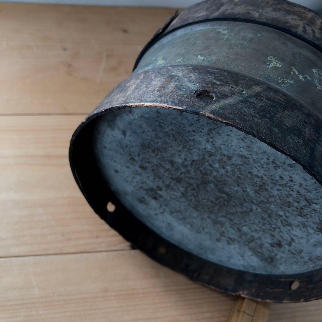 古い玩具の太鼓　木製　フランス　オブジェ　アート　蚤の市　古道具　no.153