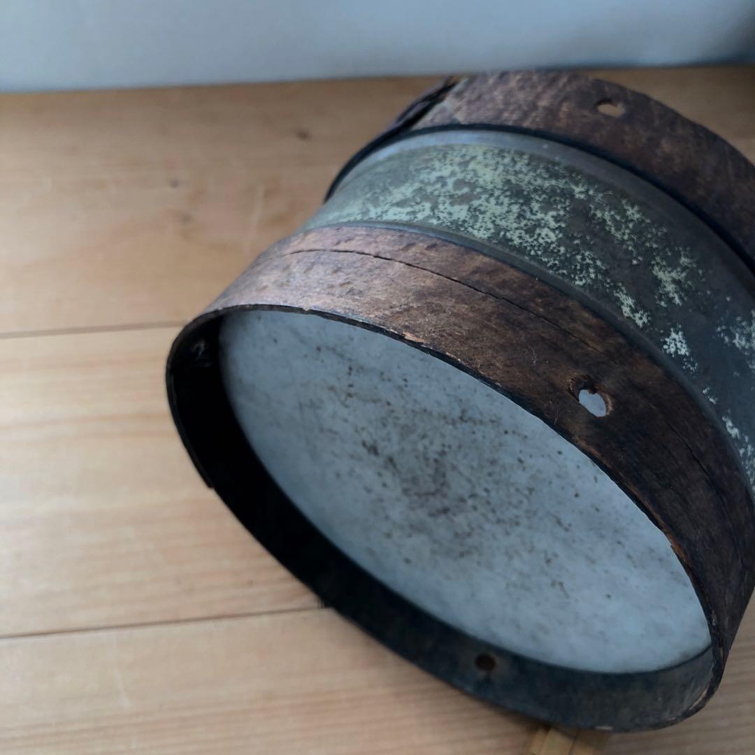 古い玩具の太鼓　木製　フランス　オブジェ　アート　蚤の市　古道具　no.153