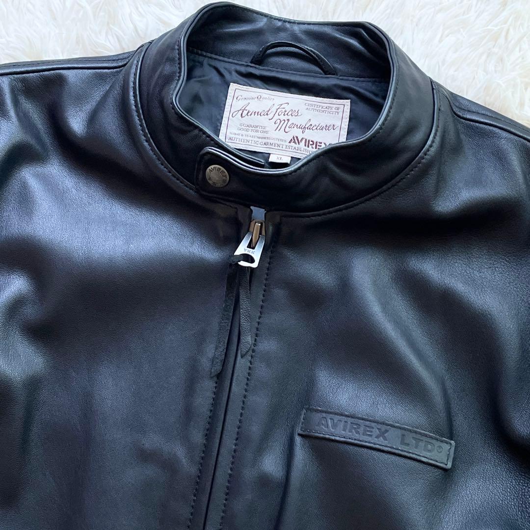 極美品 XLサイズ AVIREX【WEB&限定】ラムレザー ライダース