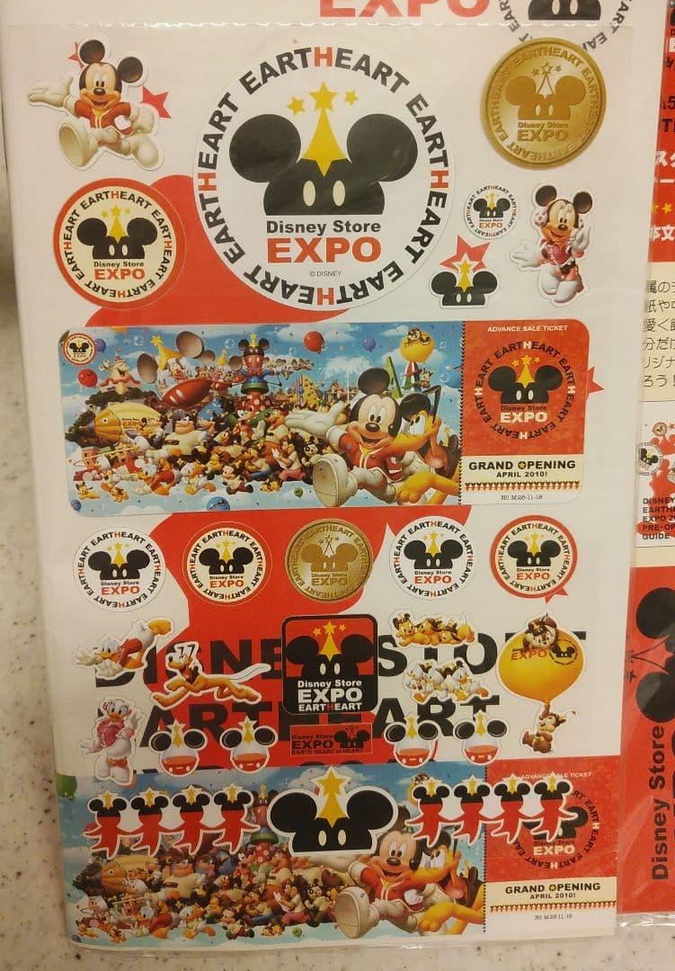 ディズニーストアエキスポ　ノート　チケット シール